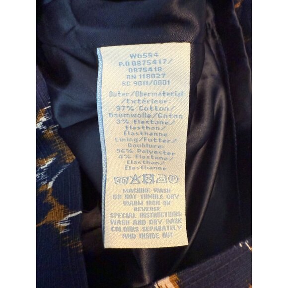 Boden Women's Lined Pencil Skirt Size 6L Navy Pattern Preppy Office Workwear - Picture 6 of 9